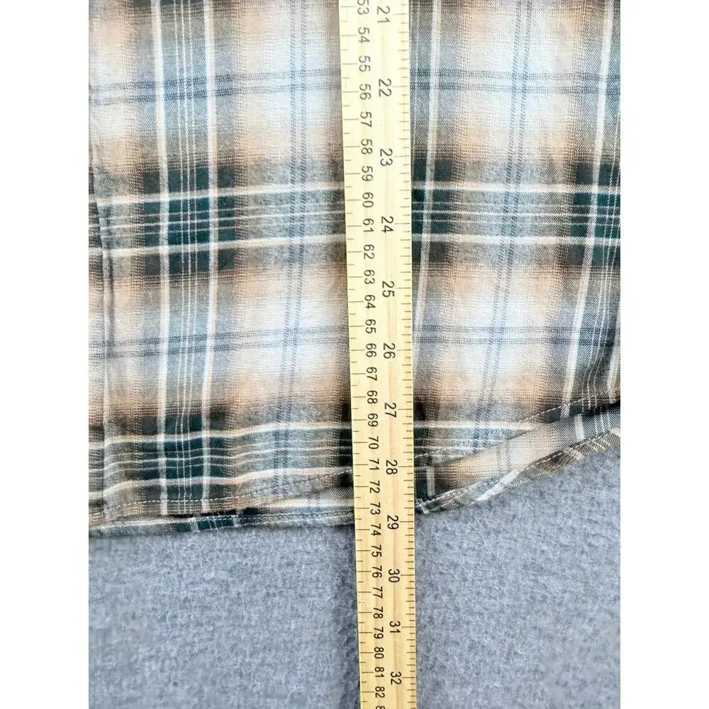 Banana Republic Men's Large Plaid Flannel Shirt Button Up Long Sleeve‎ Cotton